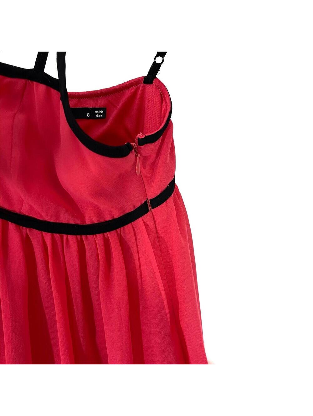 Dotti Women’s Size 8 Medium Pink Black Contrast Trim Cut Out Lined Party Dress - Picture 5 of 11